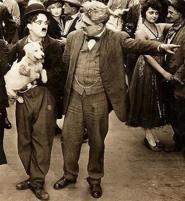 Granville Redmond and Charlie Chaplain in A Dog's Life, 1918